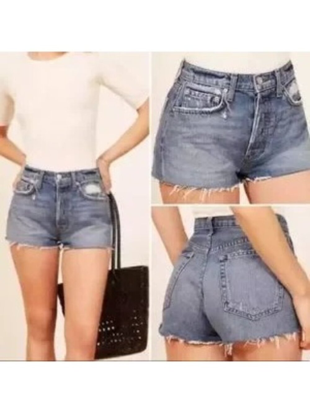 Reformation Dixie Bryce Wash Distressed Cut Off Jean Shorts